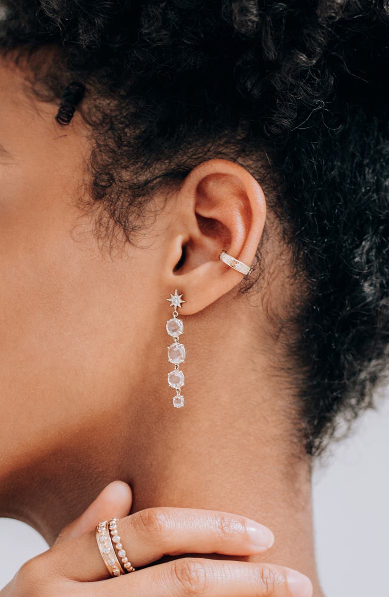 Anzie North Star Drop Earrings, Alternate, color, Silver