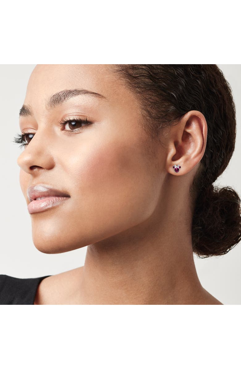 Disney Birthstone Stud Earrings, Alternate, color, February - Amethyst Crystal