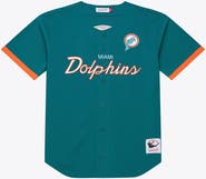Mitchell & Ness Men's Mitchell & Ness  Aqua Miami Dolphins Head Coach Mesh Full-Button Fashion Jersey