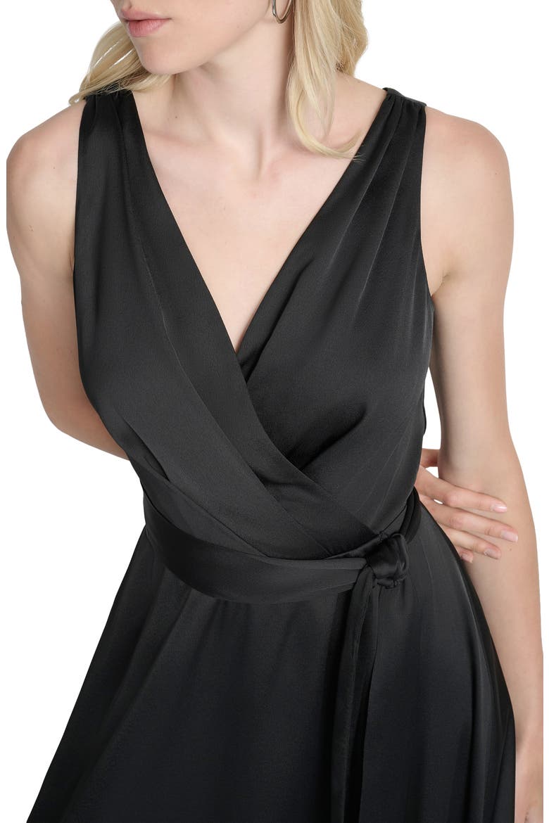 Faux Wrap Maxi Dress, Alternate, color, BLACK