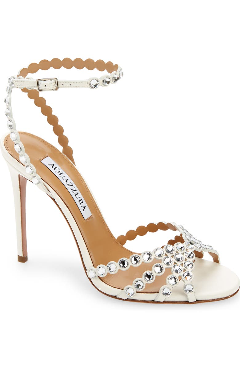 Aquazzura Tequila Crystal Ankle Strap Sandal, Main, color,