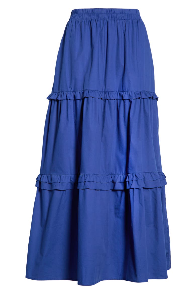 Isabel Ruffle Maxi Skirt, Alternate, color, NAVY