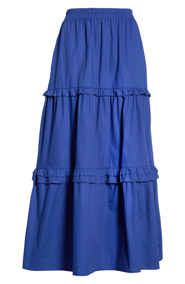 SUGARLIPS Isabel Ruffle Maxi Skirt, Main, color, Navy