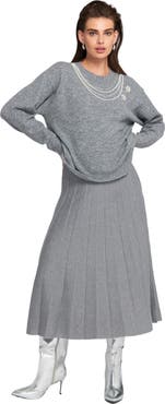 ELLE Collection Embellished Sweater Pullover