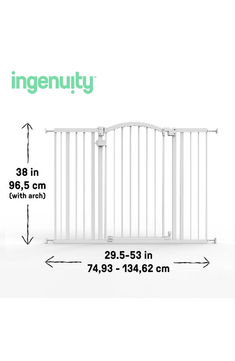 INGENUITY Extra Tall & Wide Safety Pet and Baby Gate, Alternate, color, White