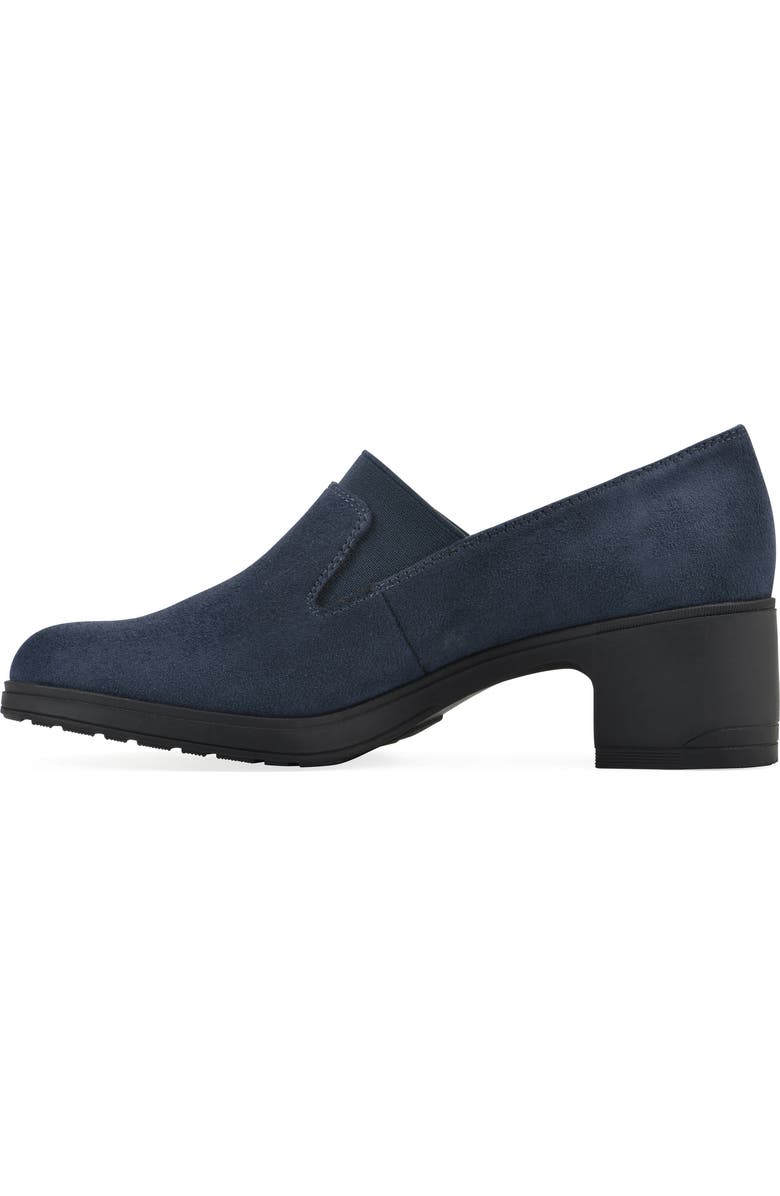 CLIFFS BY WHITE MOUNTAIN Hunton Block Heel Loafer Pump - Wide Width, Alternate, color, Navy Suedette