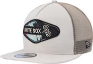New Era Men's New Era Natural Chicago White Sox Retro Beachin' Patch A-Frame Trucker 9FIFTY Snapback Hat