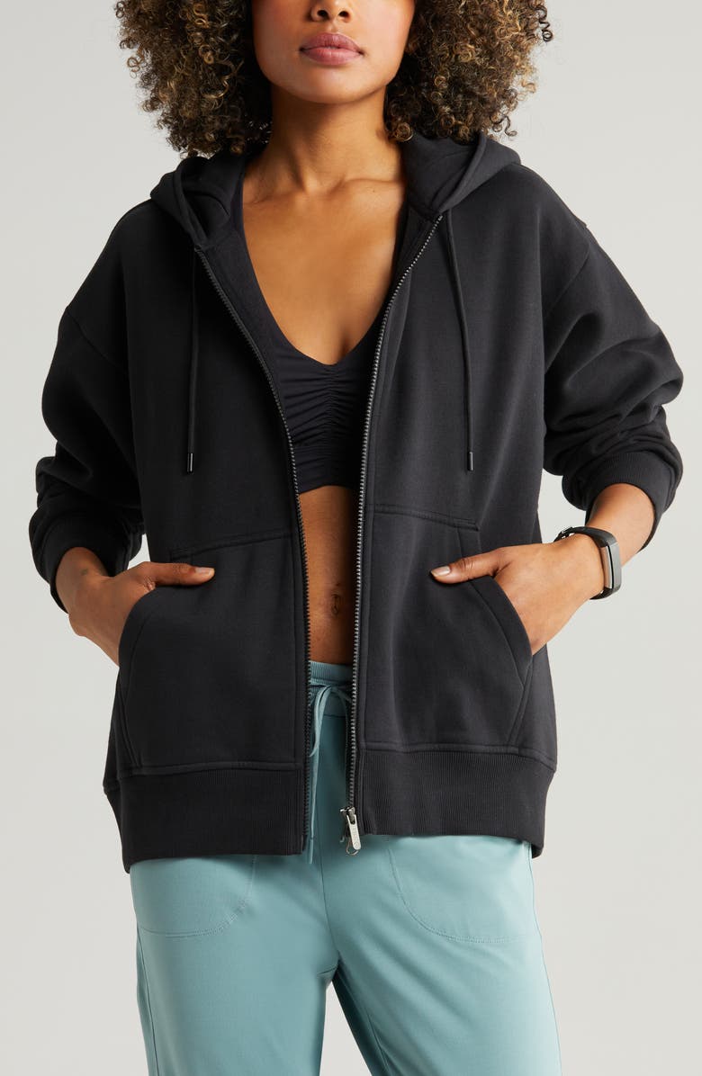 Zella Cloud Fleece Zip Hoodie, Main, color,