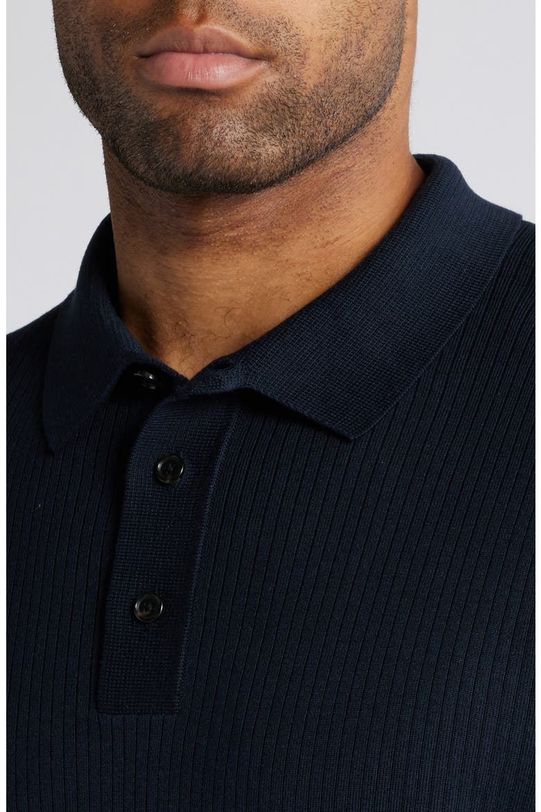 Darco Rib Silk & Cotton Polo, Alternate, color, DARK BLUE