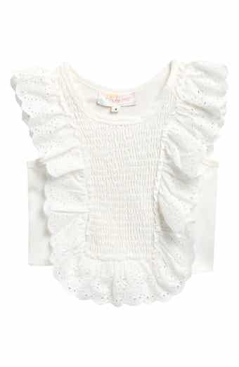 Kids' Eyelet Ruffle Smocked Top