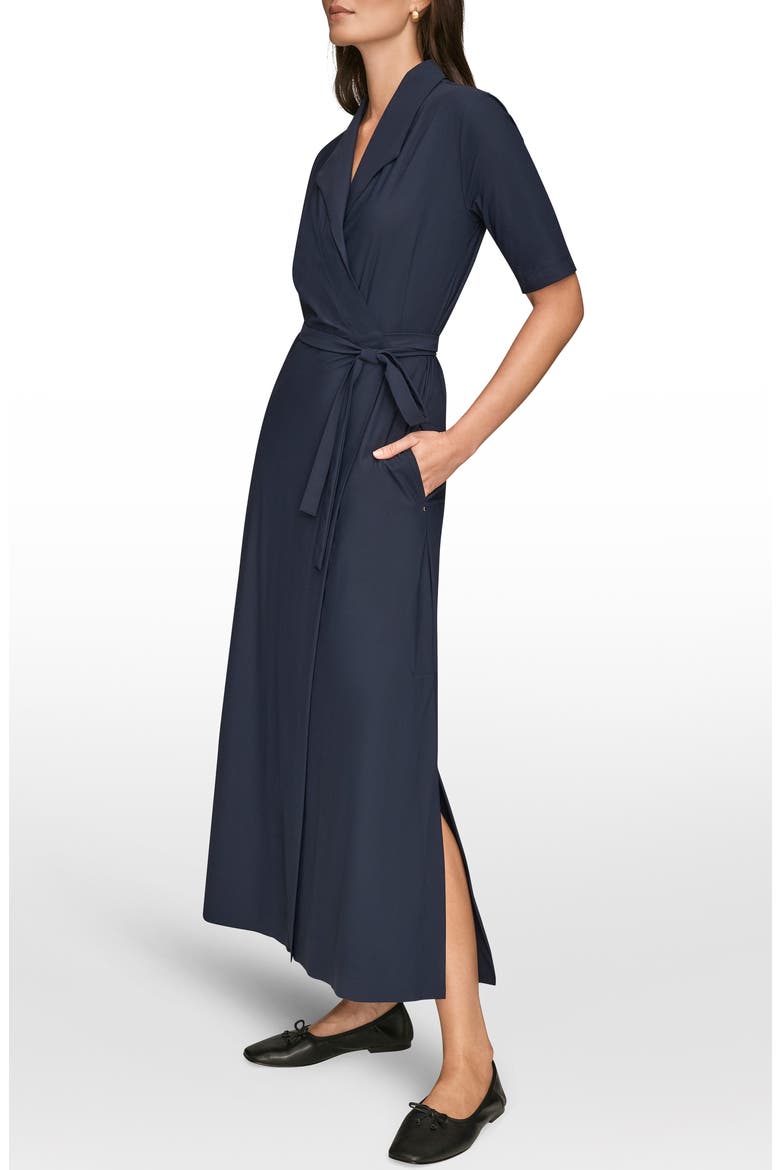 Elbow Sleeve Wrap Maxi Dress, Alternate, color, NIGHTFALL