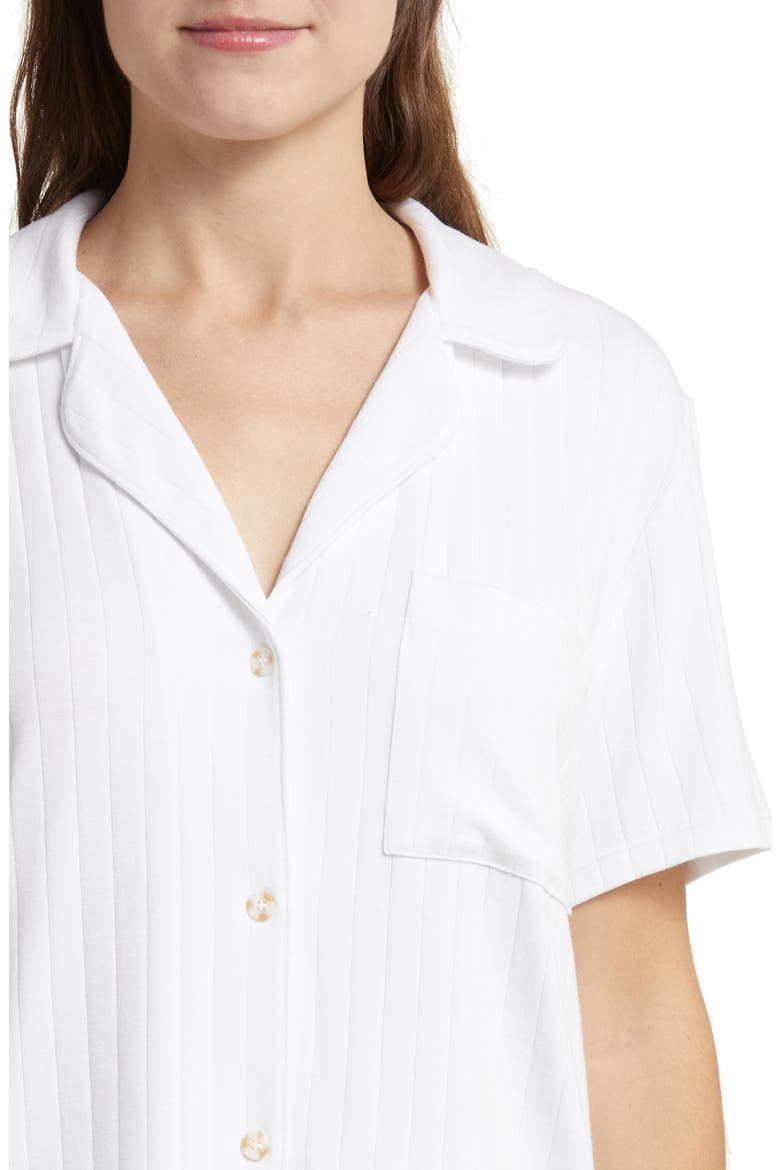 Relaxed Rib Short Pajamas, Alternate, color, WHITE