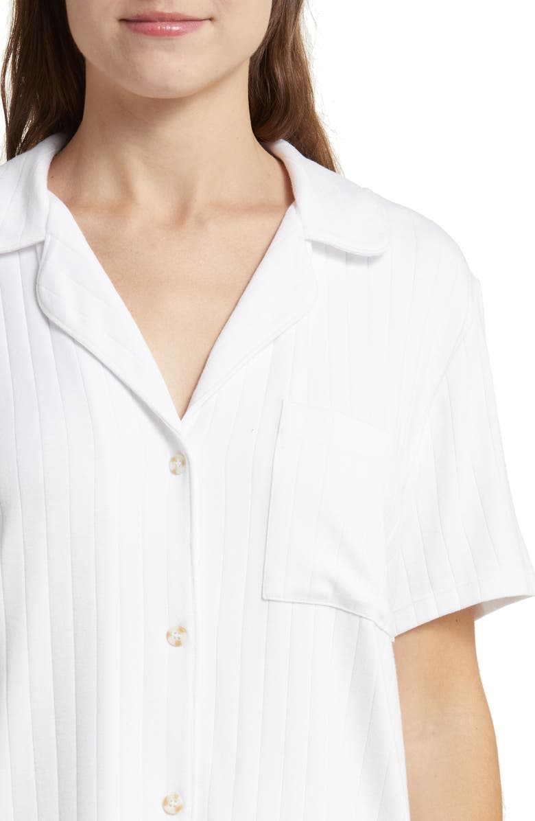 Eberjey Relaxed Rib Short Pajamas, Alternate, color, White