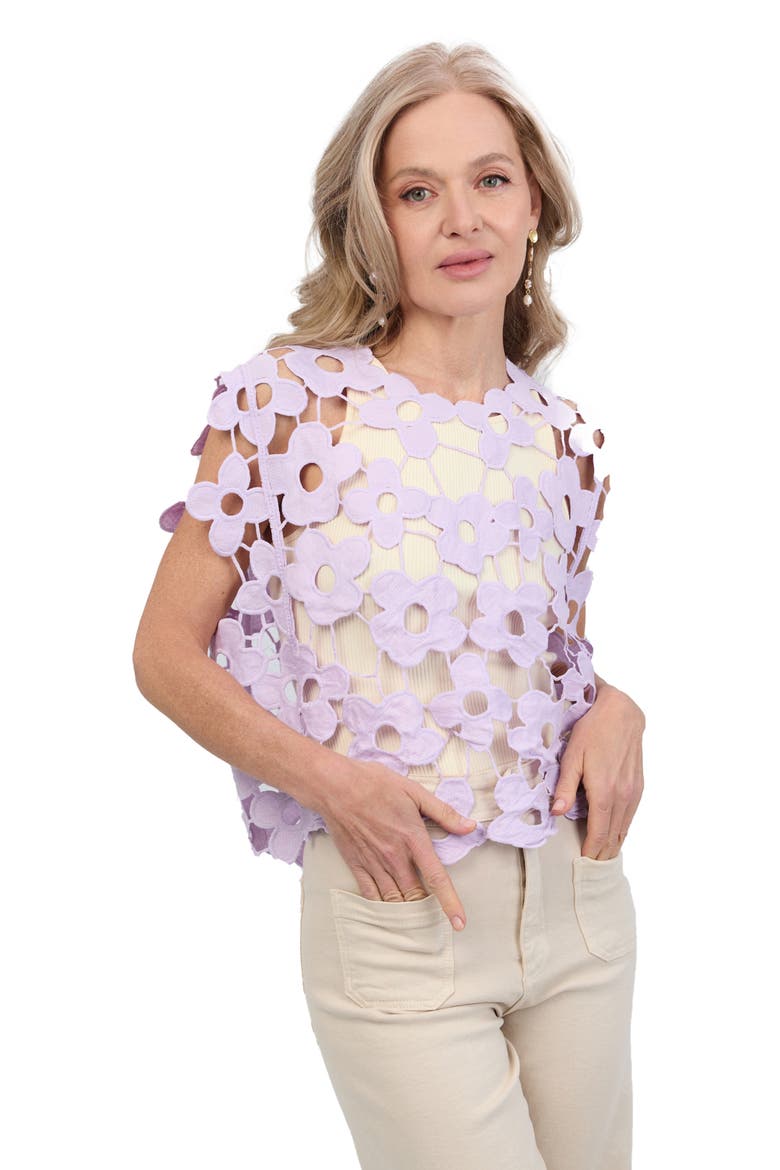 Floral Lace Vest, Alternate, color, PURPLE