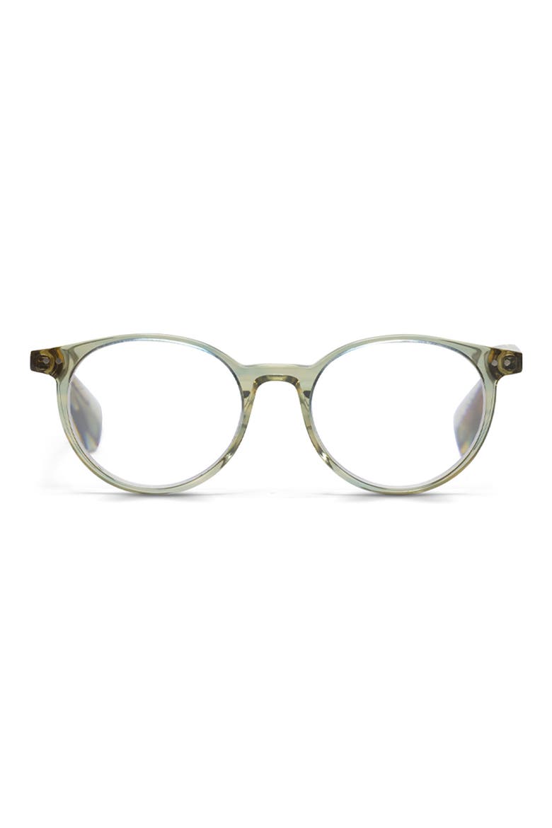 Case Closed 50mm Round Reading Glasses, Main, color, OLIVE CRYSTAL