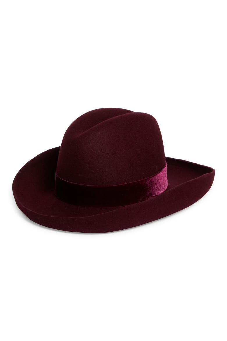 Belle Felt Western Hat (Nordstrom Exclusive), Main, color, OXBLOOD