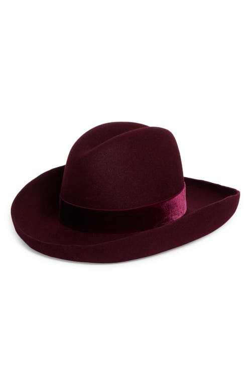 Gigi Burris Millinery Belle Felt Western Hat in Oxblood 