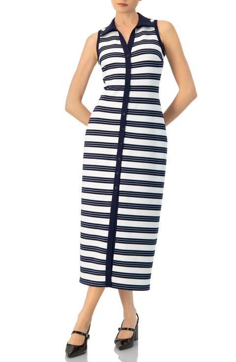 Sleeveless Striped long Dress