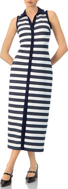 IVONNE Sleeveless Striped long Dress