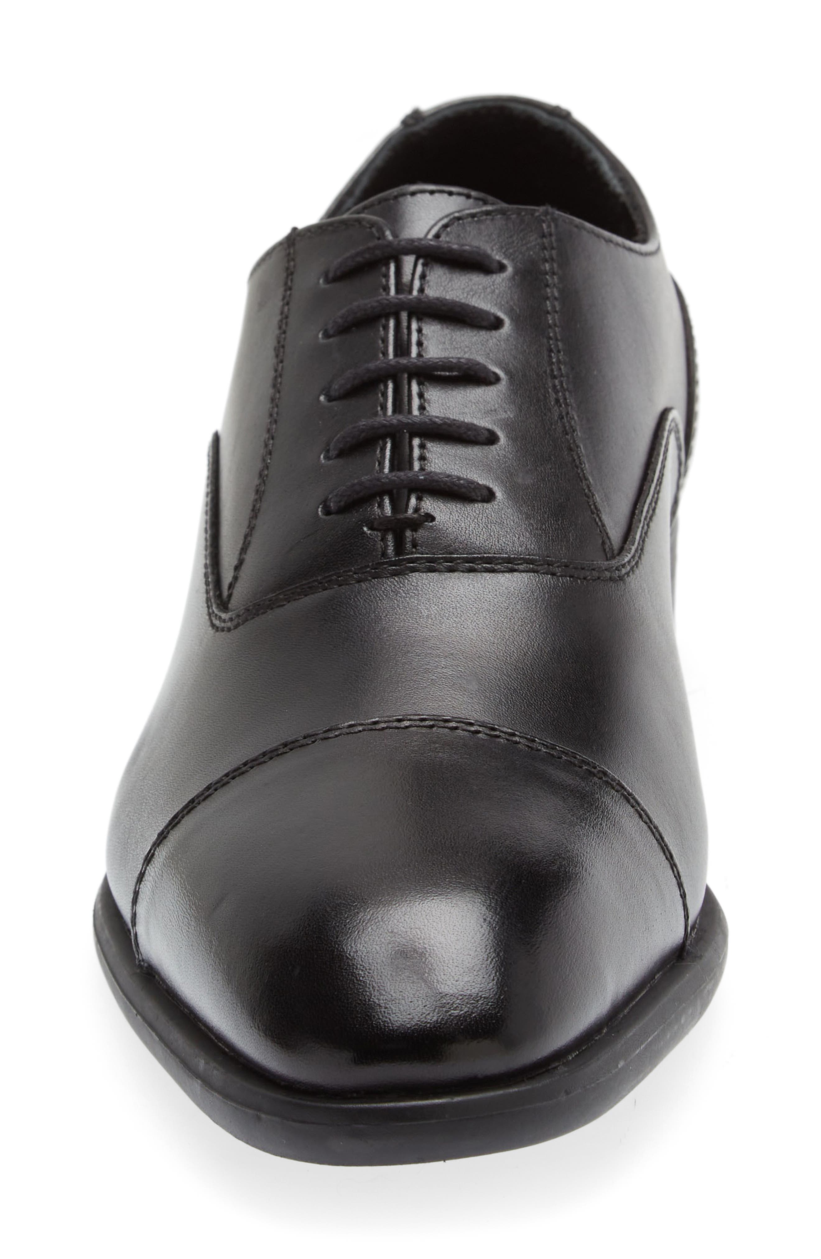 Nordstrom Dane Cap Toe Oxford, Alternate, color, Black Leather