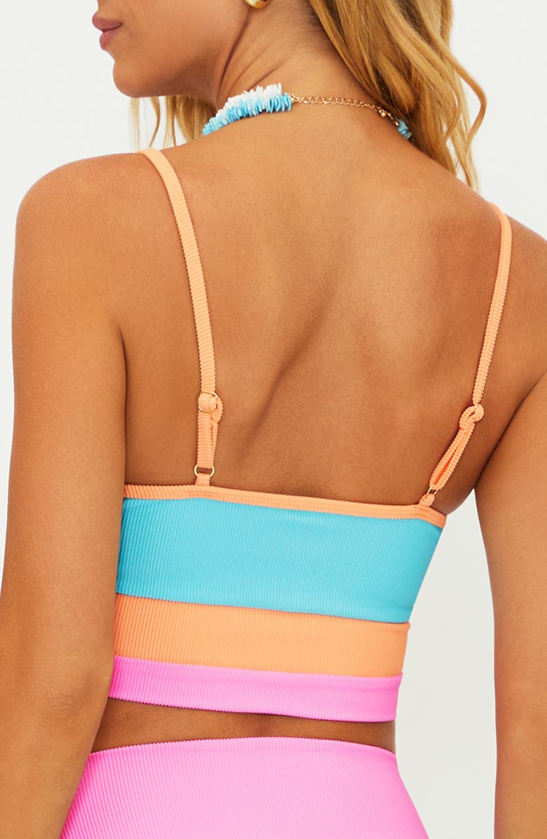 Beach Riot Eva Rib Colorblock Bikini Top, Alternate, color, Blue/ Green Crush Color