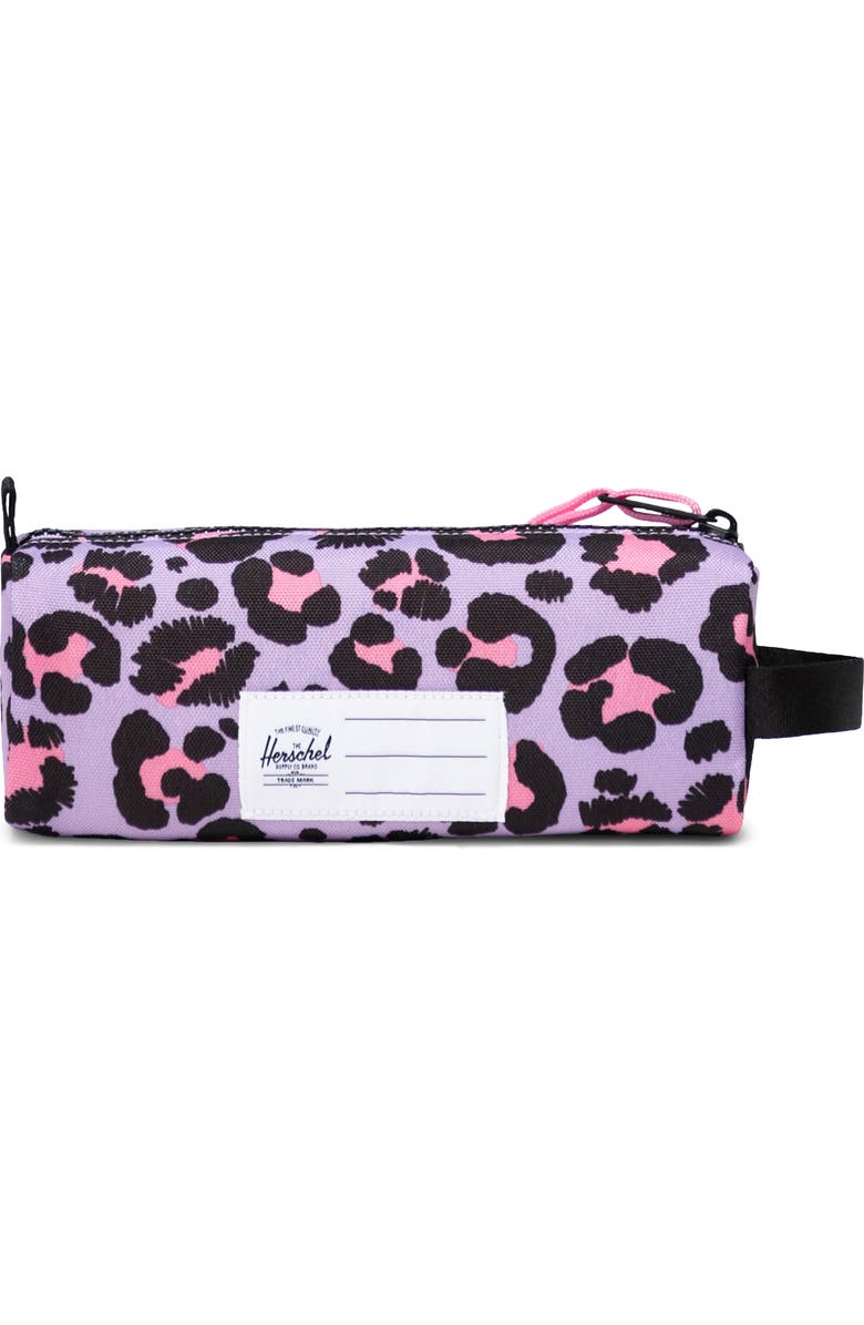 Herschel Supply Co. Settlement Pencil Case, Alternate, color, Scribble Leopard Sachet Pink