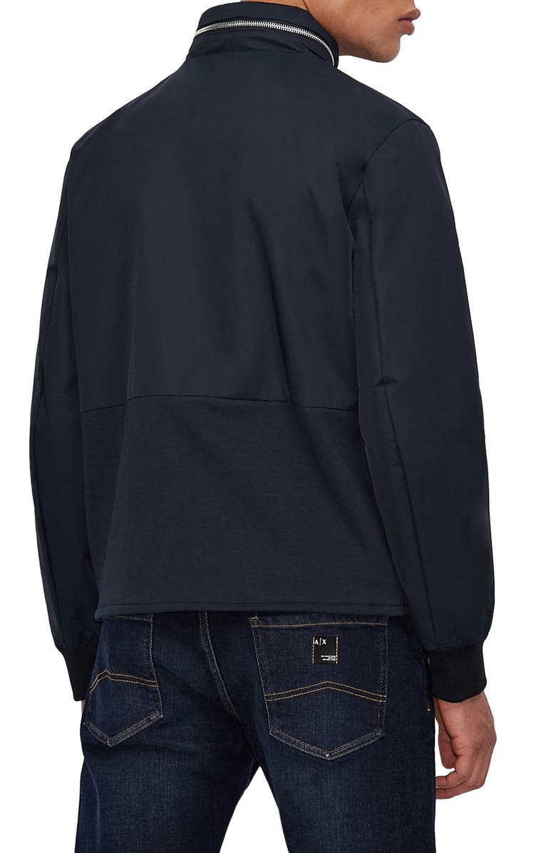 Armani Exchange Classic Yacht Cotton Blend Jacket with Hidden Hood, Alternate, color, 