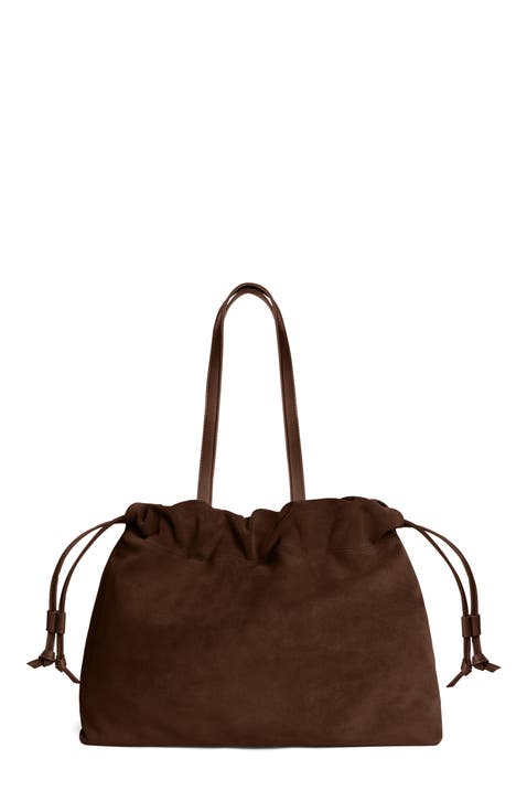 Asisi Large Suede Carryall Tote