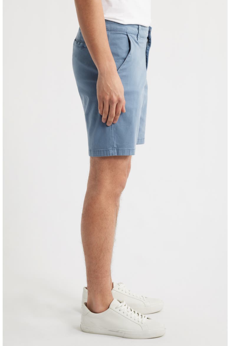Arizona Slim Fit Flat Front Chino Shorts, Alternate, color, BLUE ASHES TWILL