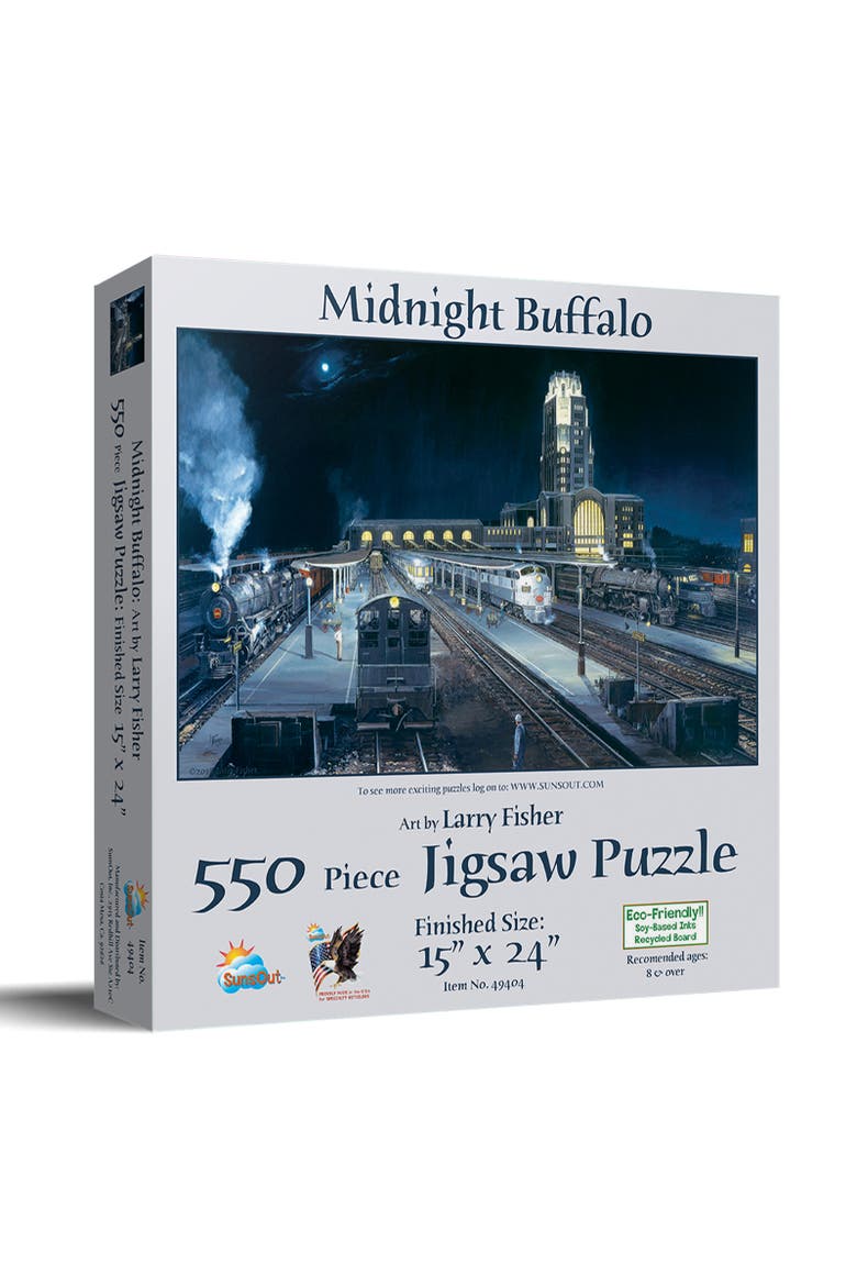 Midnight Buffalo 550 piece Jigsaw Puzzle for Adults, Main, color, Multicolor