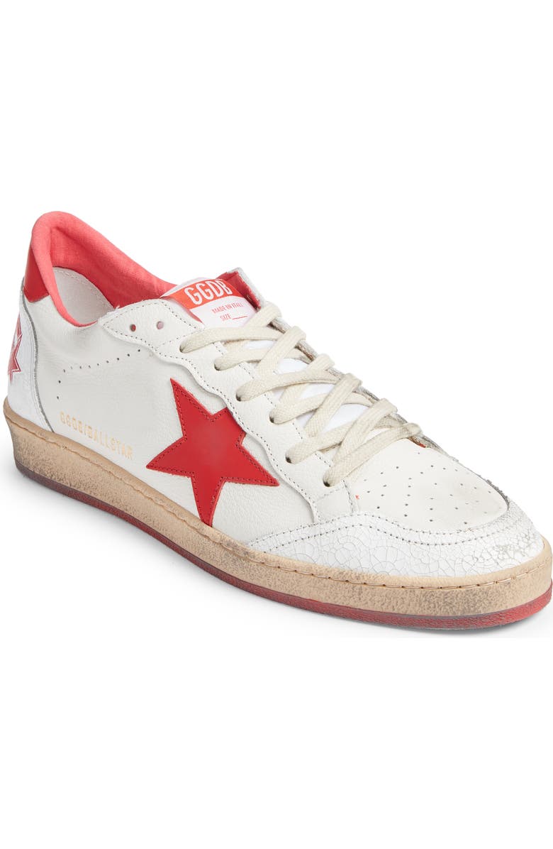 Golden Goose Ball Star Low Top Sneaker, Main, color, White/ Strawberry Red