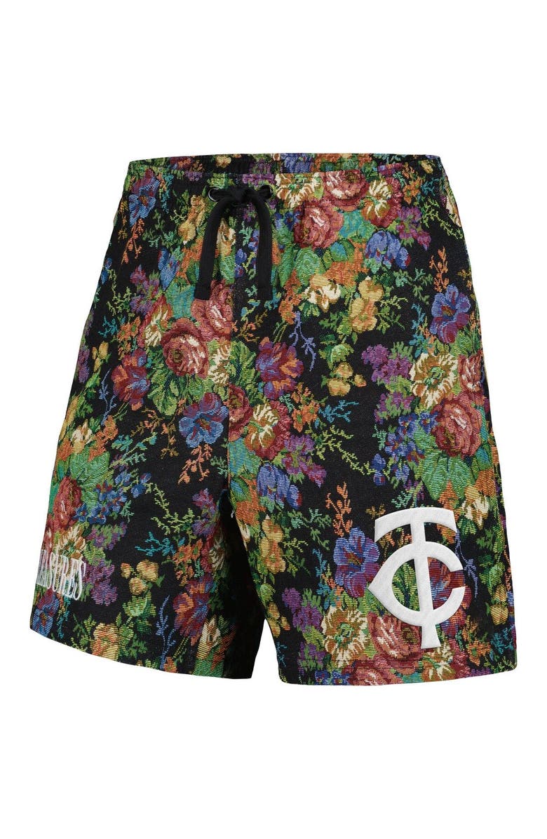 PLEASURES Men's PLEASURES  Black Minnesota Twins Floral Shorts, Alternate, color, Black