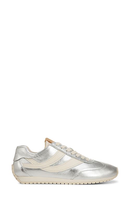 Vince Oasis Metallic Leather Retro Sneakers In Silver
