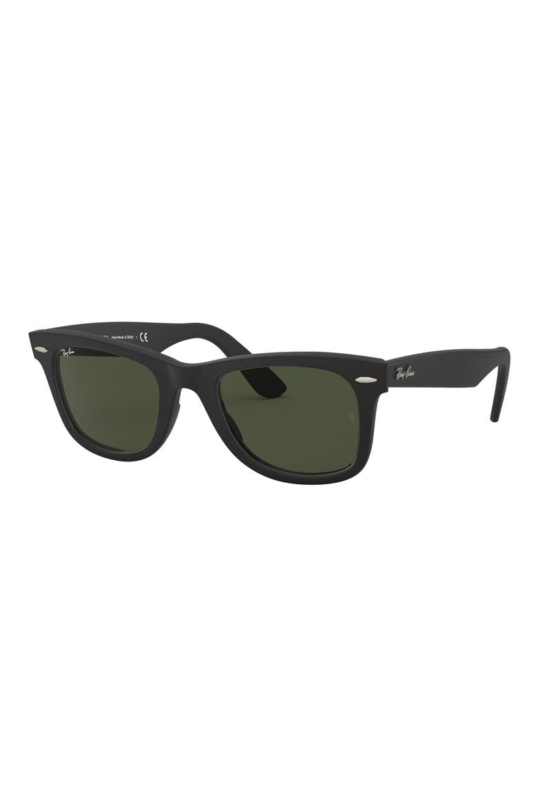52mm Square Sunglasses, Alternate, color, MATTE BLACK / GREEN