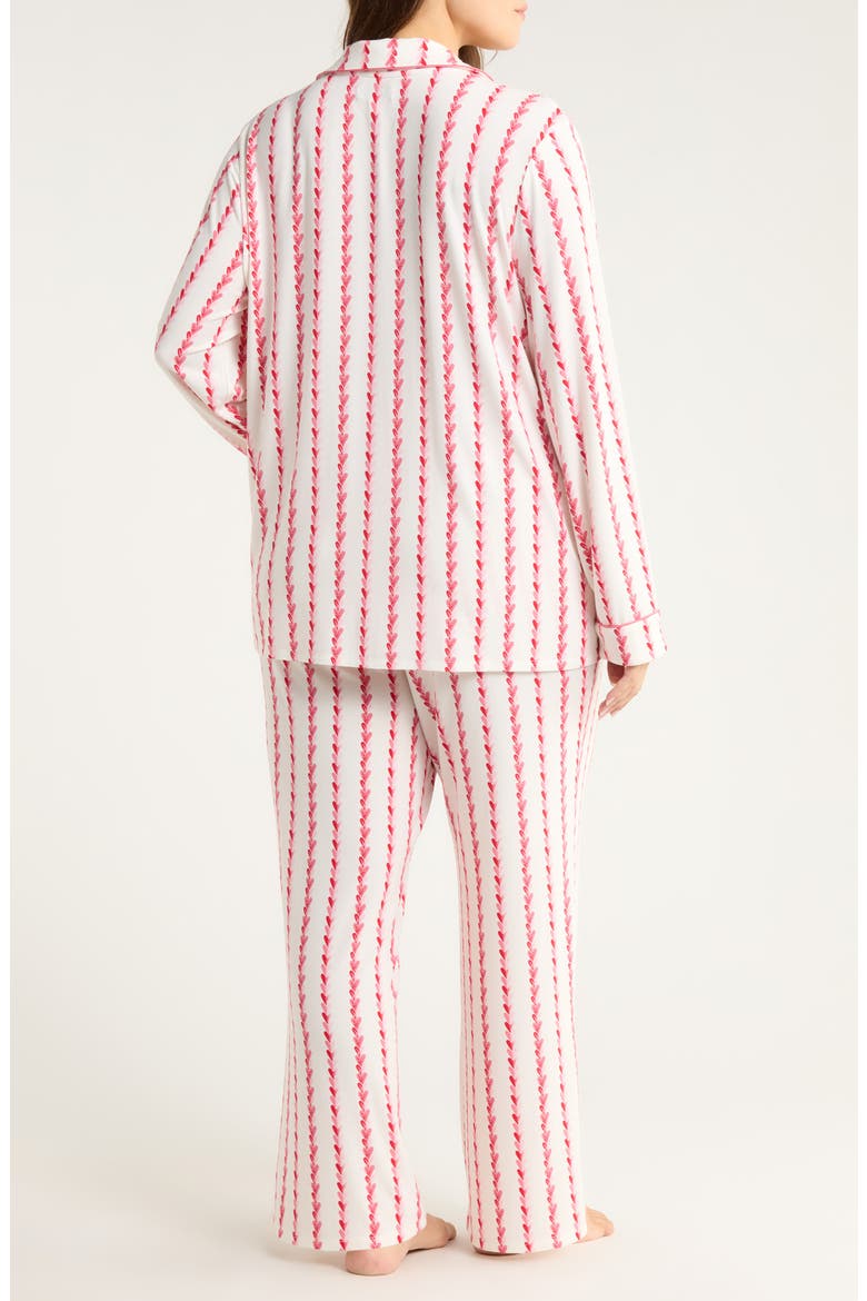 Moonlight Eco Knit Pajamas, Alternate, color, IVORY- RED PAINTED HEART CHAIN