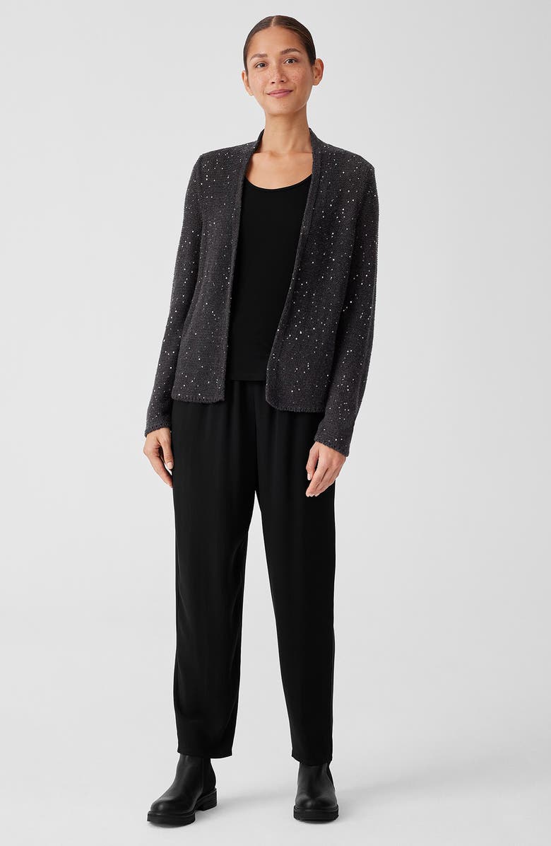 Eileen Fisher Sequin Open Front Merino Wool Cardigan, Alternate, color, 