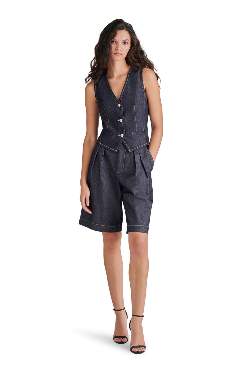 Steve Madden Ivana Denim Bermuda Shorts, Alternate, color, Dark Indigo