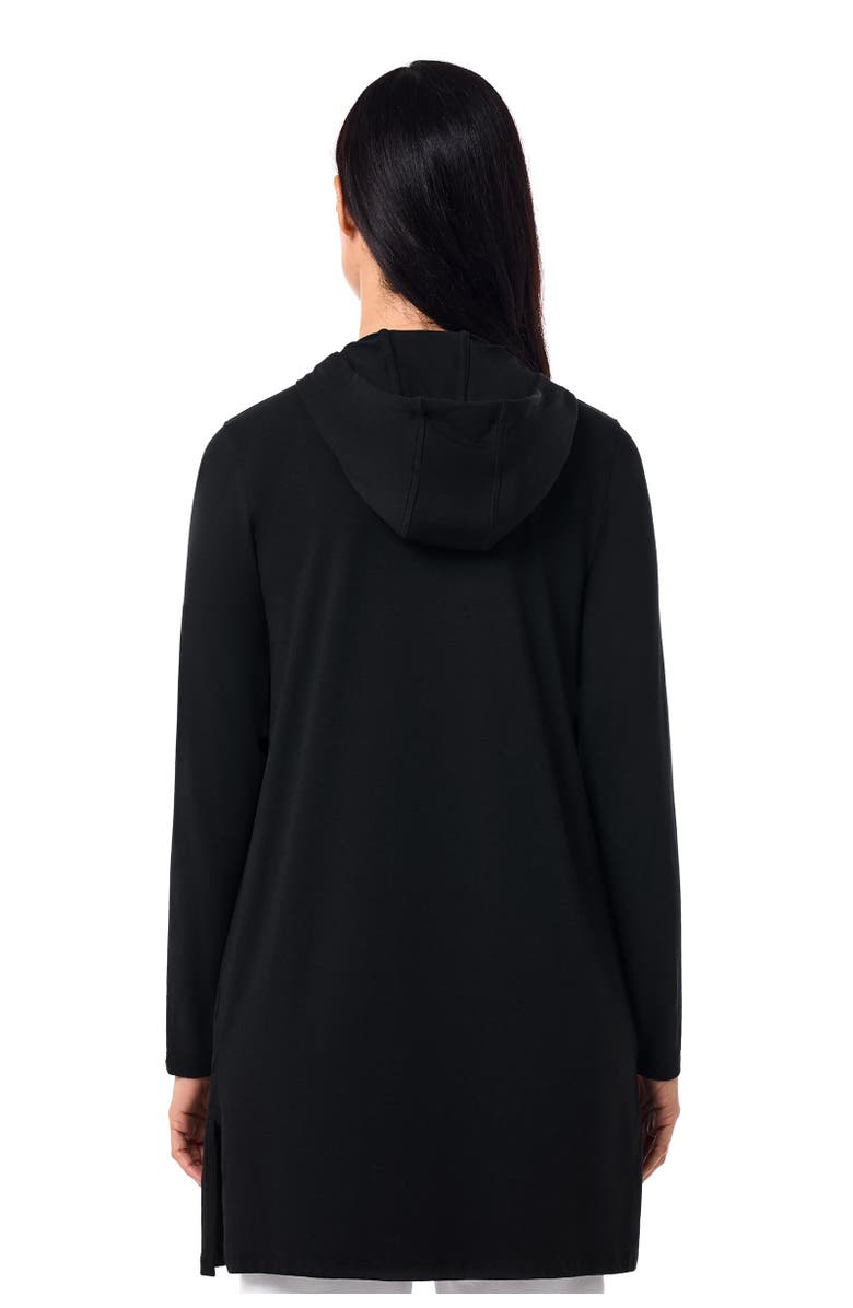 Coolibar Women's Cabana Long Zip-Up Hoodie, UPF 50+ Sun Protection, Alternate, color, Black