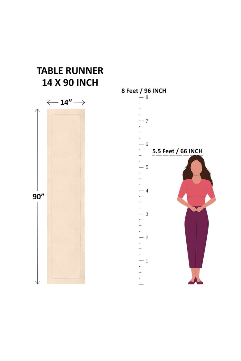Linen Table Runner - Diana, Alternate, color, Dusty Chambray Blue