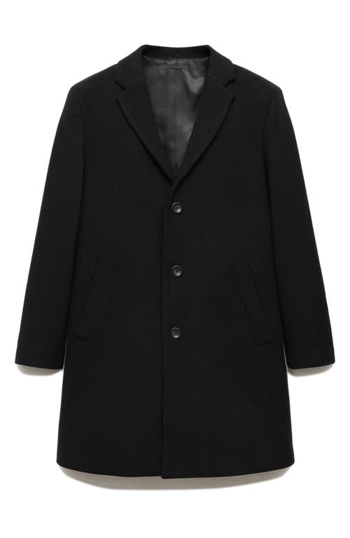 Mango Wool Blend Coat With Removable Bib In Black