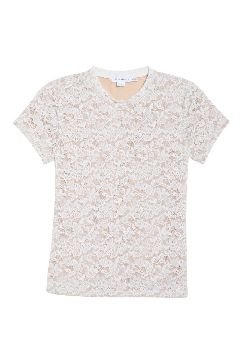 Stretch Lace Baby T-Shirt, Alternate, color, CHALK