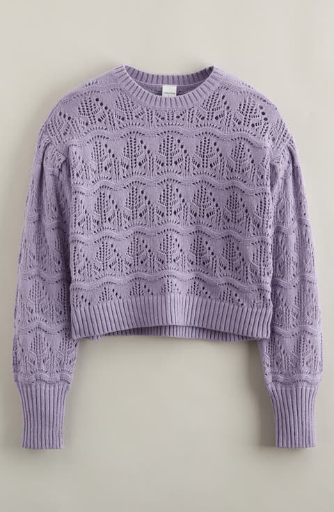 Kids' Pointelle Sweater (Big Kid)