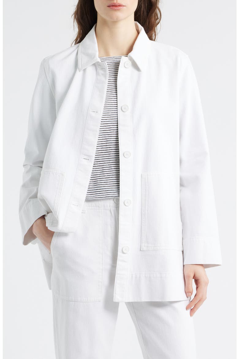 Organic Cotton Chore Jacket, Main, color, WHITE