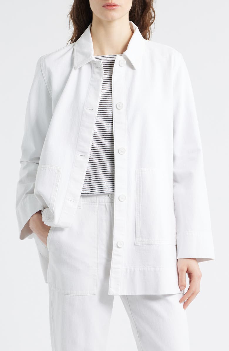 Eileen Fisher Organic Cotton Chore Jacket, Main, color, White