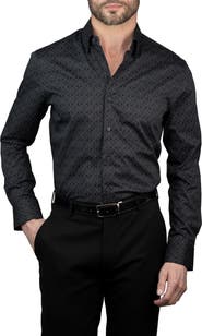 KARL LAGERFELD Trim Fit Karl Print Cotton Dress Shirt