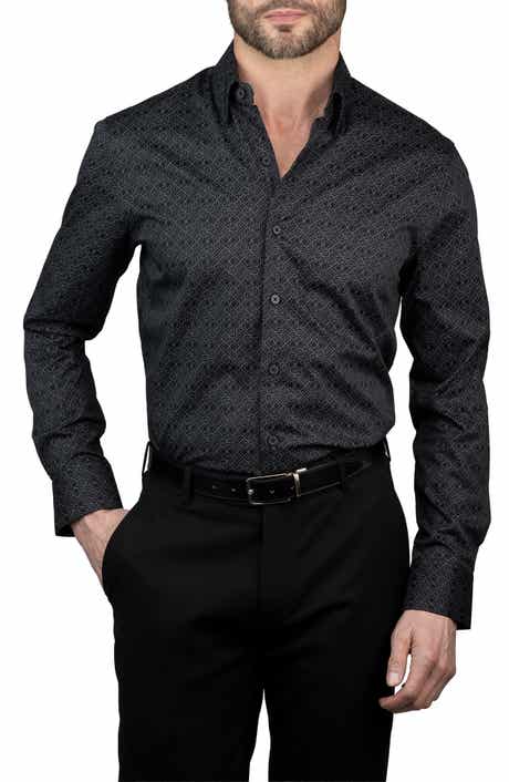 KARL LAGERFELD Trim Fit Karl Print Cotton Dress Shirt