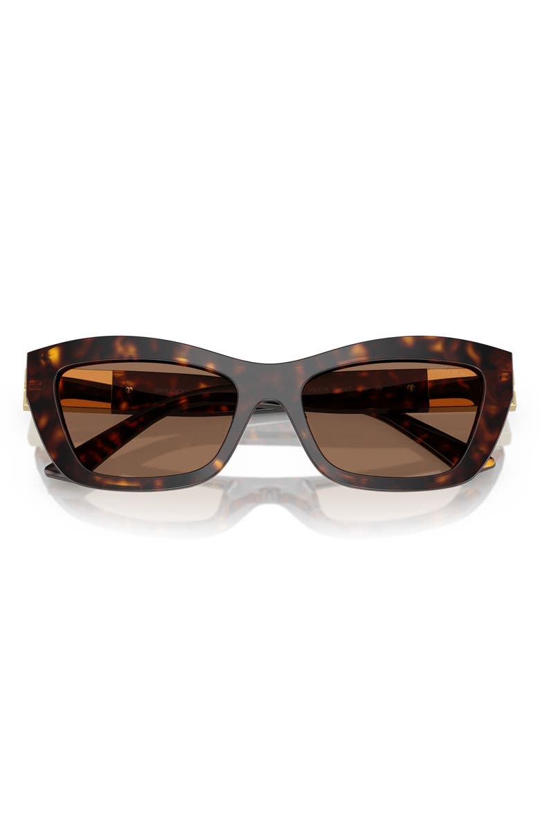 Jimmy Choo 54mm Cat Eye Sunglasses, Alternate, color, Havana