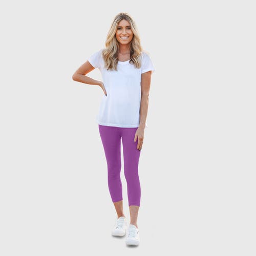 City Threads 100% Cotton Comfortable Everyday Wear Capri Leggings In Purple