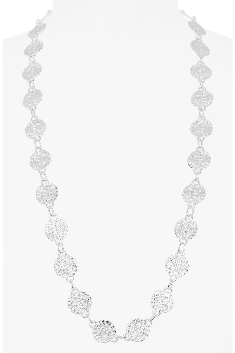 Coin Necklace, Alternate, color, SILVER