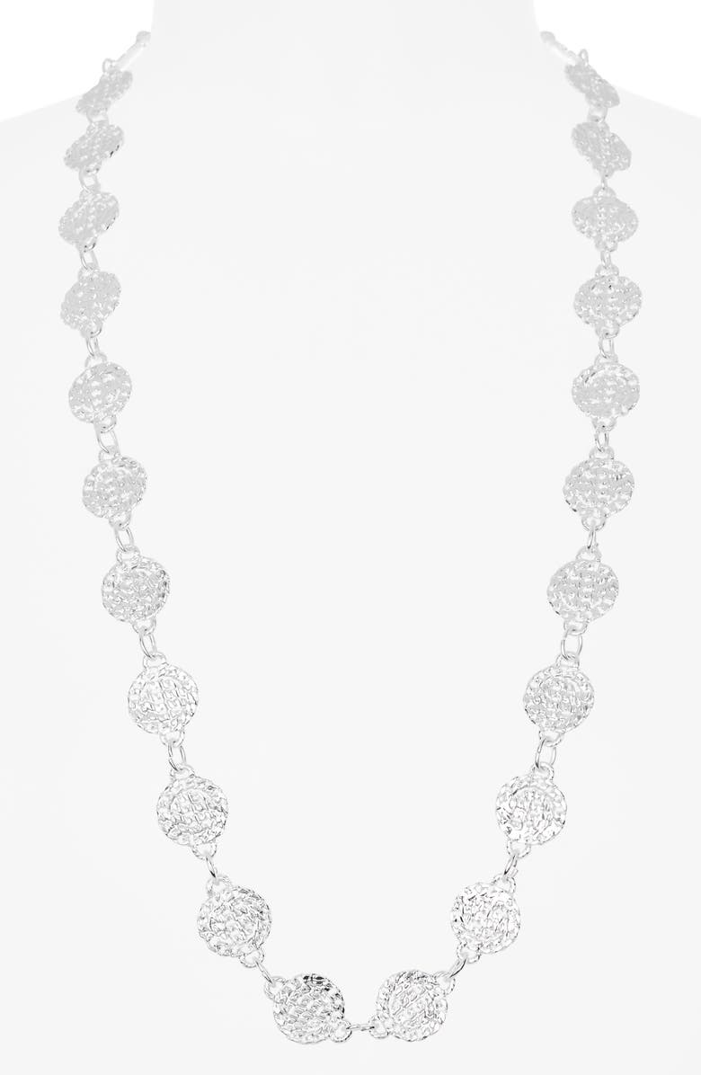 Karine Sultan Coin Necklace, Alternate, color, Silver